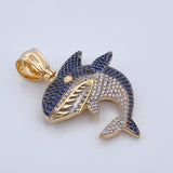 Dije Tiburon 14.1gr / 4.7cm / Dos Oros Amarillo Blanco 18K $