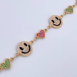 Pulso Carita Feliz Corazones 10.1gr / 18.4cm / Oro Amarillo 18K $