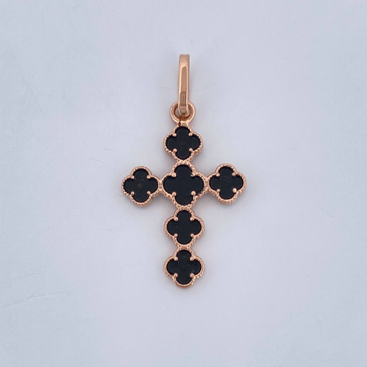 Dije Cruz Treboles 0.85gr / 2.5cm / Oro Rosa 18K &