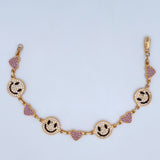 Pulso Carita Feliz Corazones 10gr / 18.3cm / Oro Amarillo 18K &