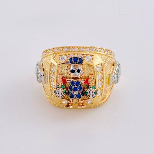 Anillo Pato Bolsa De Dinero 10.55 g / T9 1/2 Tres Oros 18K