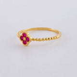 Anillo Trebol 1.55 g / T7 3/4 Oro Amarillo 18K
