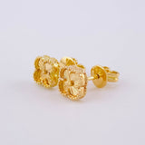 Topos Trebol Diamantado 2.2 g / 6.6 mm Oro Amarillo 18K