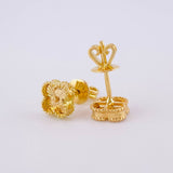 Topos Trebol Diamantado 2.2 g / 6.6 mm Oro Amarillo 18K
