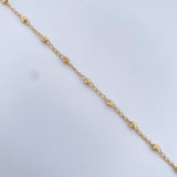 Pulso Tipo Militar Espiga 1.8gr / 19.6cm / 3mm Bolas Diamantadas Oro Amarillo 18K $