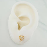 Topos Silueta Corazón Estrella 0.85gr / 6.4mm Oro Amarillo 18K