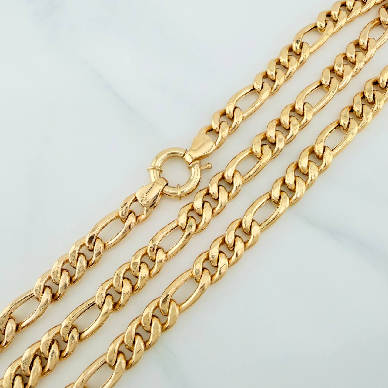 Cadena Figaro 14.35gr / 65.4cm / 6.3mm Oro Amarillo +1 18K $