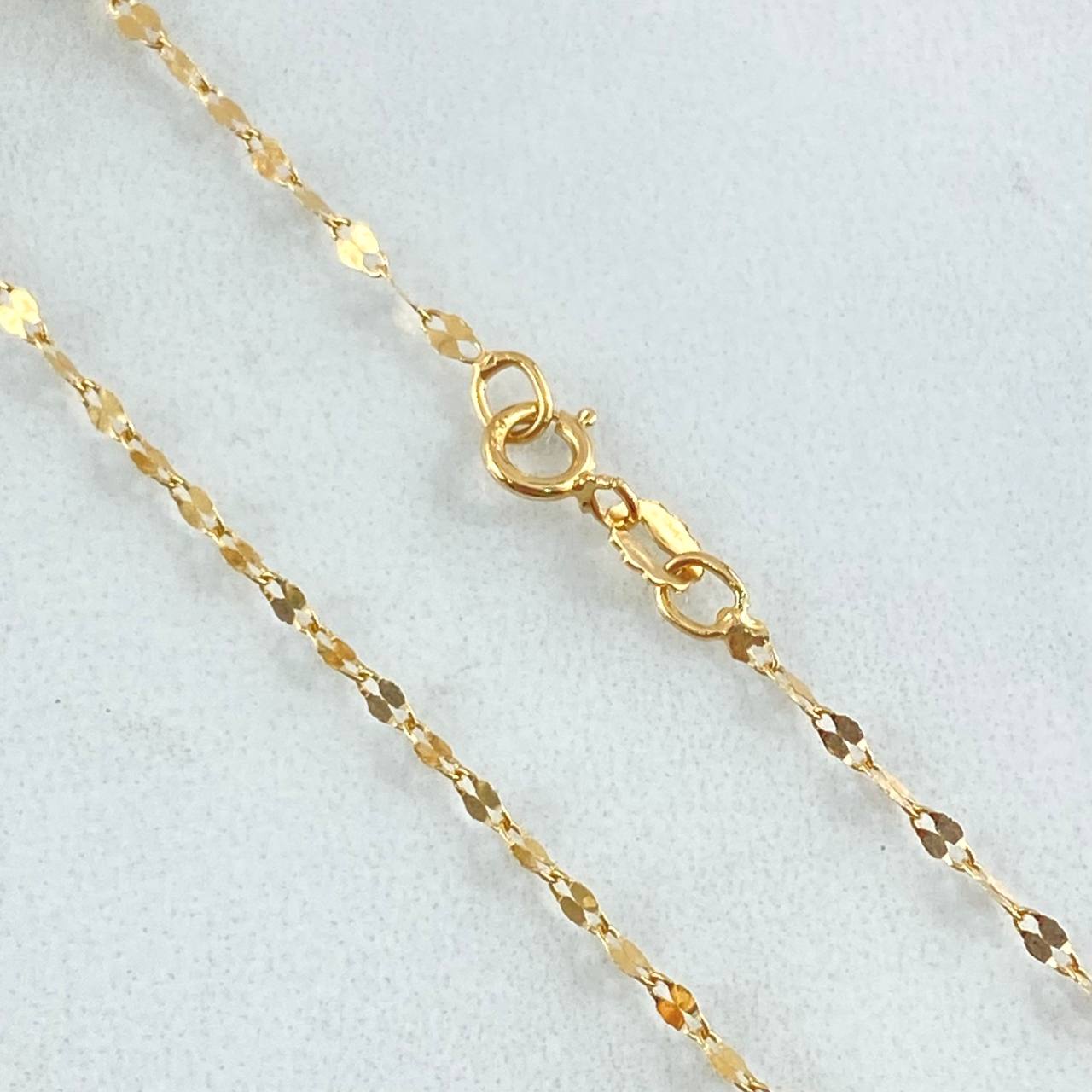 Cadena Flor Espejo 0.75gr / 40cm / 0.7mm Oro Amarillo +3 18K *