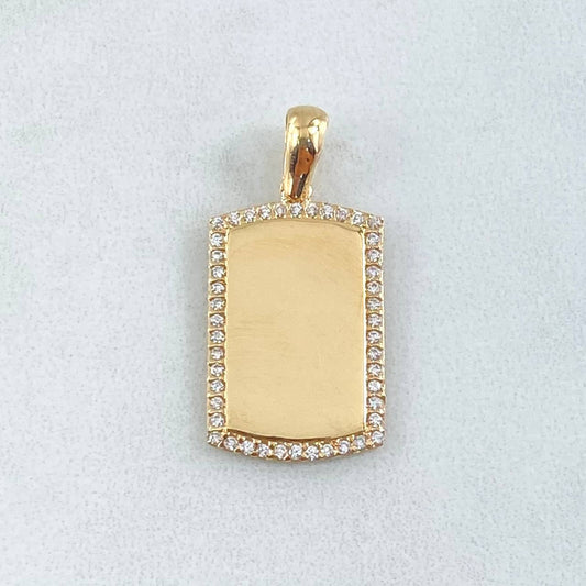 Dije Placa 2.5gr / 2.7cm / Oro Amarillo 18K ©