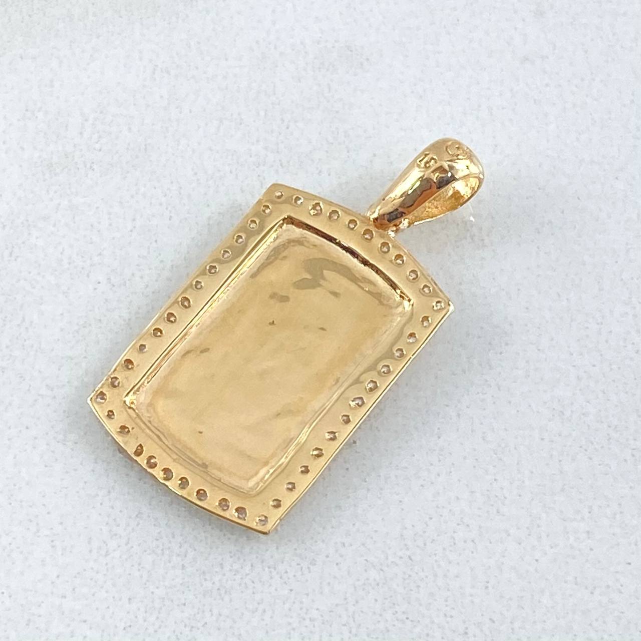 Dije Placa 2.35gr / 2.7cm / Oro Amarillo 18K ©