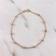 Pulso Tipo Militar Espigas 1.55gr / 18cm / 3mm Bolas Diamantadas Oro Amarillo 18K &