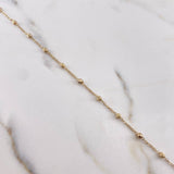 Pulso Tipo Militar Espigas 1.55gr / 18cm / 3mm Bolas Diamantadas Oro Amarillo 18K &