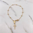 Pulso Denario Virgen Milagrosa 1.95gr / 18cm / 3mm Bolas Diamantadas Oro Amarillo 18K &