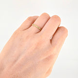 Anillo Onda Esmeralda 9pts 1g / T4 1/4 Oro Amarillo 18K
