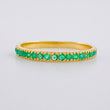 Anillo Carril Tupido Esmeralda 19pts 2.25g / T7 1/4 Oro Amarillo 18K