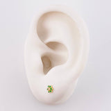 Topos Flor Esmeraldas 5pts Diamante 3pts 0.8g / 4.4mm Oro Amarillo 18K