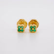 Topos Flor Trebol Esmeraldas 5pts 0.85g / 3.8mm Oro Amarillo 18K