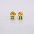 Topos Flor Trebol Esmeraldas 10pts 1.05g / 3.8mm Oro Amarillo 18K