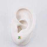 Topos Flor Trebol Esmeraldas 10pts 1.05g / 3.8mm Oro Amarillo 18K