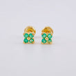 Topos Flor Trebol Esmeraldas 23pts 1.3g / 5mm Oro Amarillo 18K