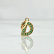 Dije Letra D 0.65gr / 1.5cm / Circones Verdes Oro Amarillo 18K