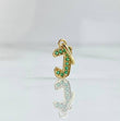 Dije Letra J 0.55gr / 1.8cm / Circones Verdes Oro Amarillo 18K ©