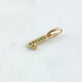Dije Letra L 0.5gr / 1.7cm / Circones Verdes Oro Amarillo 18K