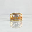 Anillo Tres Elefantes 6.05gr / T7 1/4 / Circones Blancos Tres Oros 18K