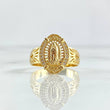 Anillo Virgen Guadalupe 4.7gr / T9 1/2 / Filigrana - Circones Blancos Oro Amarillo 18K *