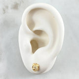 Topos Cara De Oso 1.2gr / 6.2mm Circones Blancos Ojos Negros Oro Amarillo 18K ©
