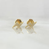 Topos Rayo 0.65gr / 9mm Circones Blancos Oro Amarillo 18K ©