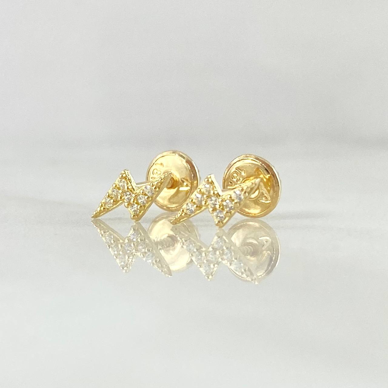 Topos Rayo 0.65gr / 9mm Circones Blancos Oro Amarillo 18K ©