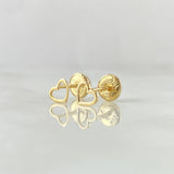 Topos Corazon 0.45gr / 4.65mm Silueta Liso Oro Amarillo 18K ©