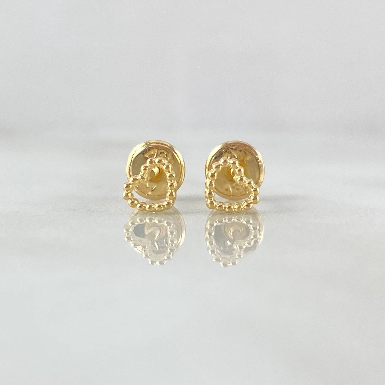 Topos Corazon Silueta Bordeada 0.6gr / 4.3mm Oro Amarillo 18K
