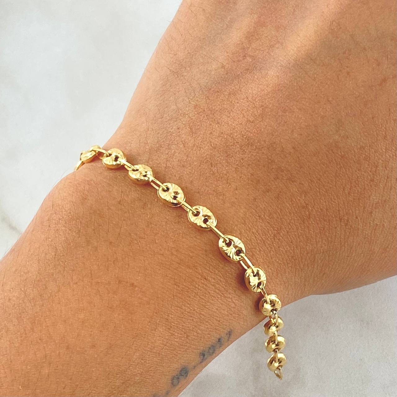 Pulso GC 4.2gr / 20cm / 4.7mm Diamantado Oro Amarillo 18K