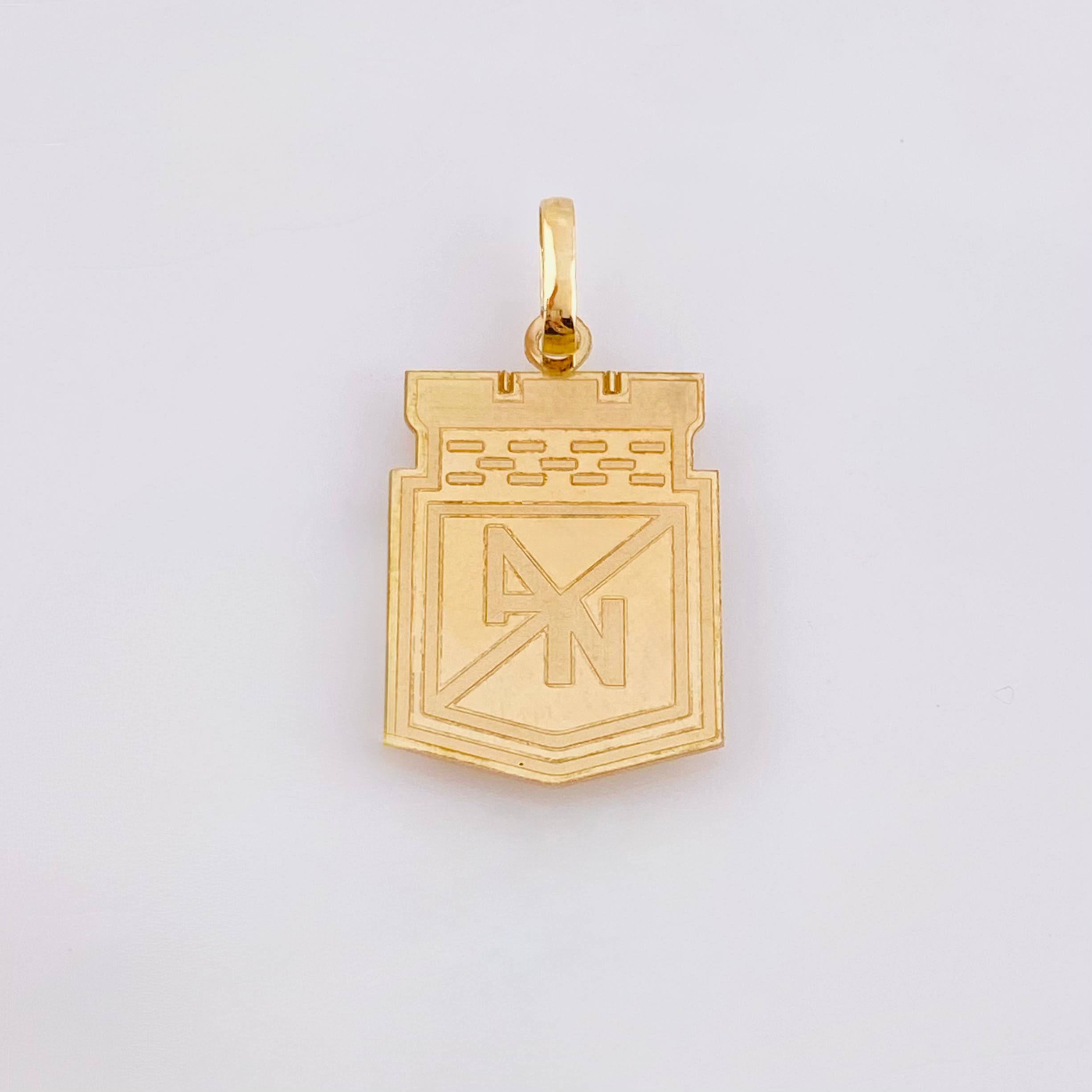 Dije Escudo Atletico Nacional 1.3gr / 2.8cm / Oro Amarillo 18K