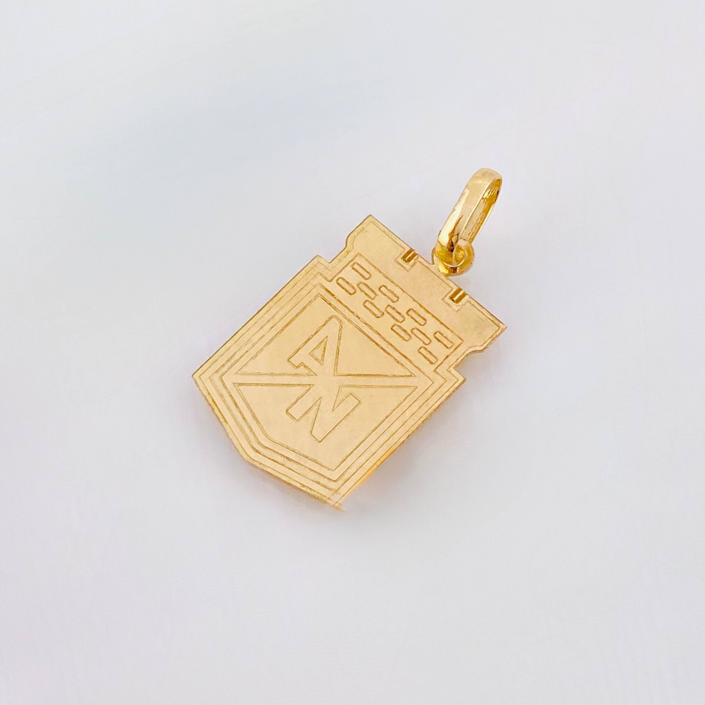 Dije Escudo Atletico Nacional 1.3gr / 2.8cm / Oro Amarillo 18K