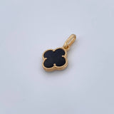 Dije Trebol 1.2gr / 2cm / Onix Negra Oro Amarillo Nac.Esp. 18K $