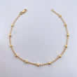 Pulso Tipo Militar Espiga 1.8gr / 19.6cm / 3mm Bolas Diamantadas Oro Amarillo 18K $