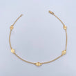 Tobillera Rombos Aro Seguido 2.1gr / 25.8cm / 1.6mm Diamantada Oro Amarillo 18K &