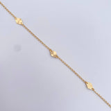 Tobillera Rombos Aro Seguido 2.1gr / 25.8cm / 1.6mm Diamantada Oro Amarillo 18K &