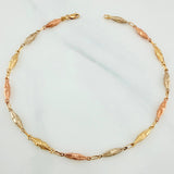 Tobillera Rustica Dubai 3.35 g / 24.5 cm / 3 mm Tres Oros 18K