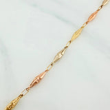 Tobillera Rustica Dubai 3.35 g / 24.5 cm / 3 mm Tres Oros 18K