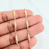 Tobillera Rustica Dubai 3.35 g / 24.5 cm / 3 mm Tres Oros 18K