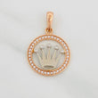 Dije Corona 2.1 g / 2.5 cm Dos Oros Blanco Rosa 18K