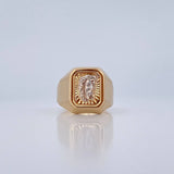 Anillo Rostro de Cristo 4.35gr / T11 / Dos Oros Amarillo Blanco 18K &