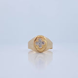 Anillo Trebol 1.95gr / T8 1/4 / Dos Oros Amarillo Blanco 18K &