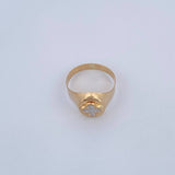Anillo Trebol 1.95gr / T8 1/4 / Dos Oros Amarillo Blanco 18K &