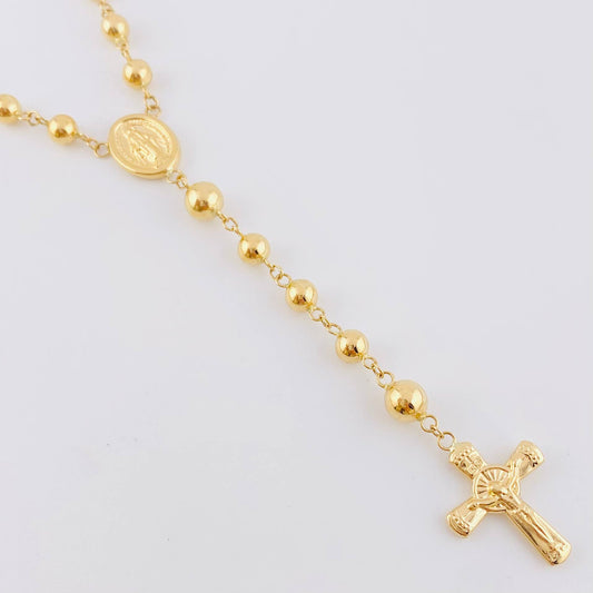 Rosario Virgen Milagrosa Cruz Cristo 12.95 g / 40 cm / 4.8 mm Oro Amarillo 18K