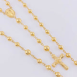 Rosario Virgen Milagrosa Cruz Cristo 12.95 g / 40 cm / 4.8 mm Oro Amarillo 18K
